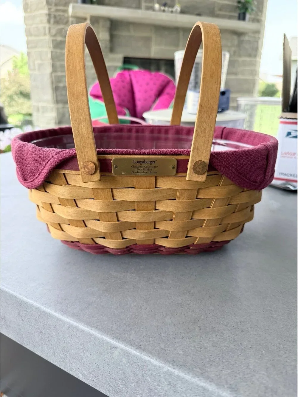 Longaberger 2004 Christmas Collection Get-Together Basket Liner & Protector